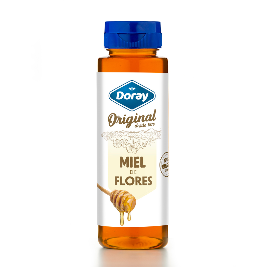 Miel de flores Doray | bote antigoteo de 350 gramos